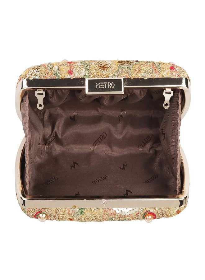 Metro Womens Synthetic Gold Clutch (One Size) - Image 2